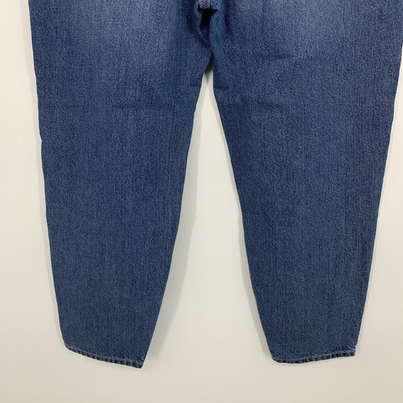 Old Navy Jeans Slouchy Taper Blue Mid Rise Button Fly 100% Cotton - Picture 7 of 9